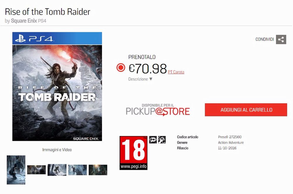 Rise of the Tomb Raider для PS4