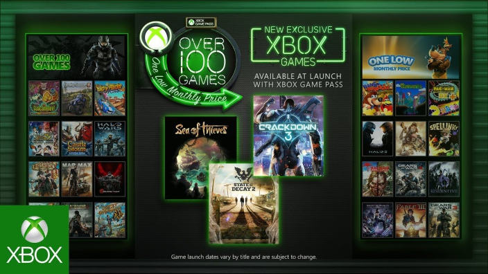 Xbox Game Pass includerà Sea Of Thieves, Crackdown 3 e State of Decay 2 al lancio