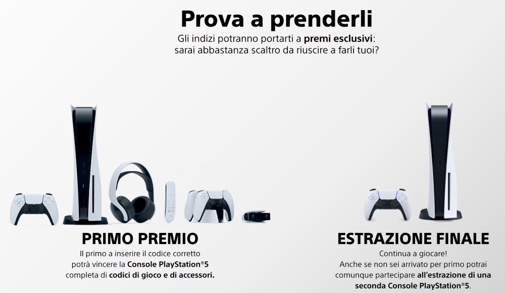 I premi in palio con il concorso Be The First organizzato da PlayStation Italia