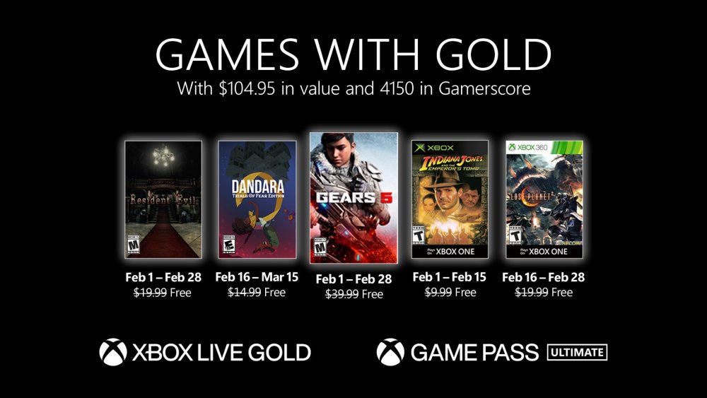 Annunciati i Games With Gold di febbraio 2021