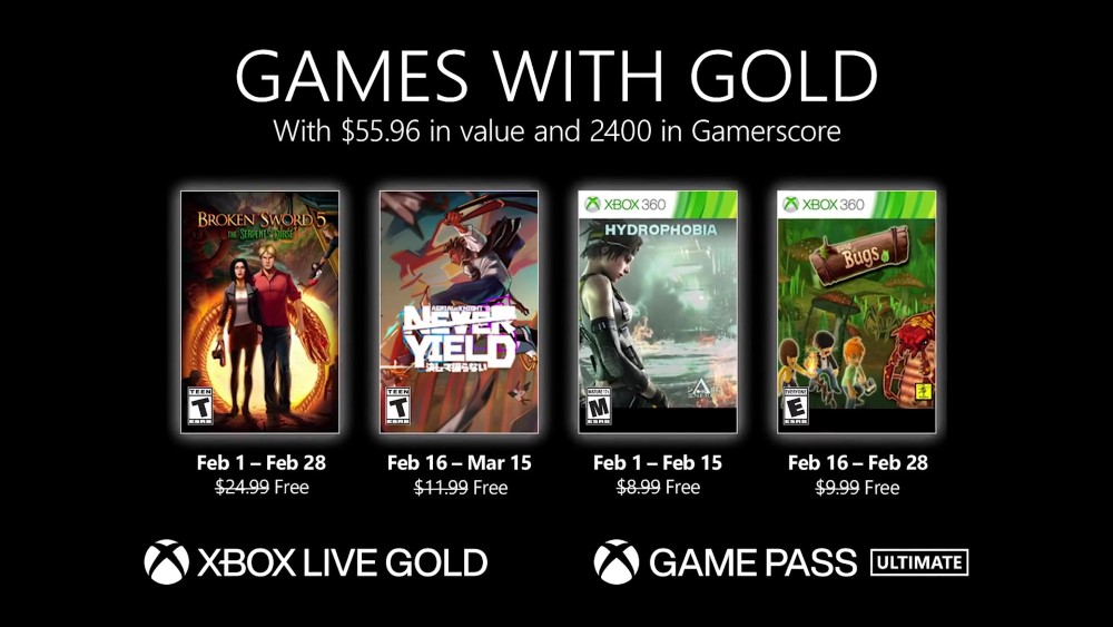 Annunciati i Games With Gold di febbraio 2022
