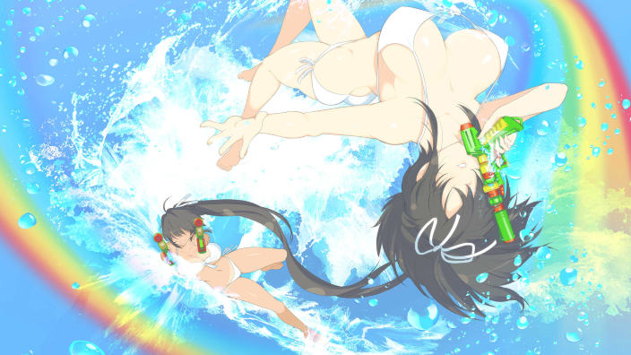 Pistole ad acqua in azione su Senran Kagura: Peach Beach Splash