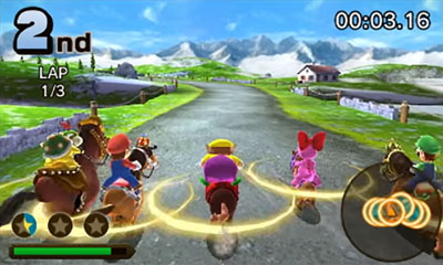 L'ippodromo di Mario Sports Superstars in video