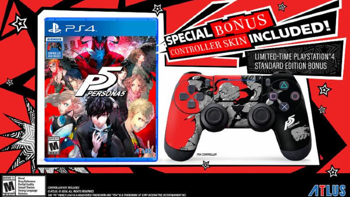 Persona 5 include una skin per Dualshock 4 negli States