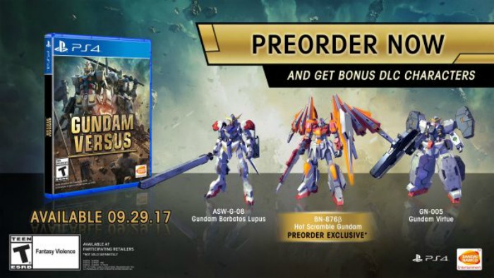 Bonus preorder e open beta in arrivo per Gundam Versus