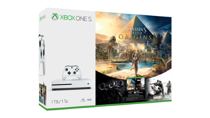 Xbox One S in bundle con Assassin's Creed Origins e Rainbow Six Siege