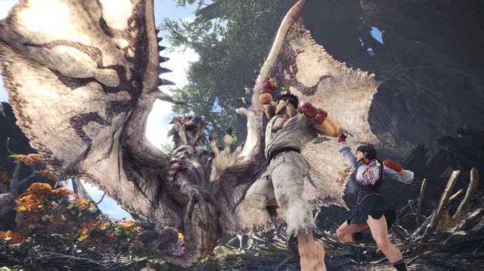 Monster Hunter: World, da oggi è possibile giocare con Ryu di Street Fighter