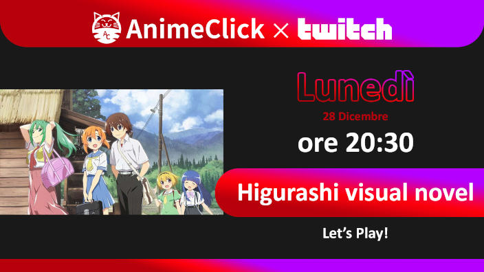 AnimeClick su Twitch: Let's Play! Visual Novel di Higurashi