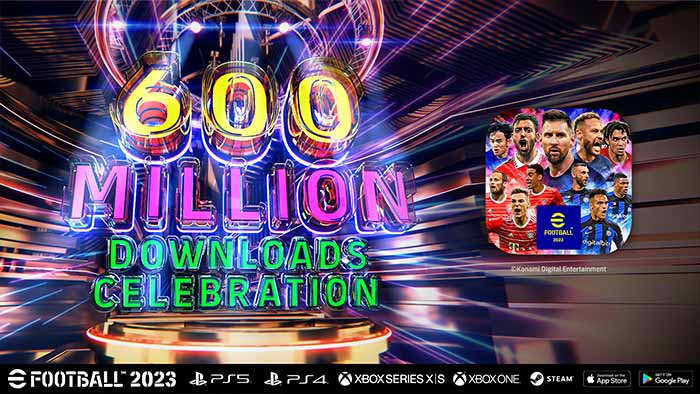 eFootball 2023 ha superato i 600 milioni di download in tutto il mondo